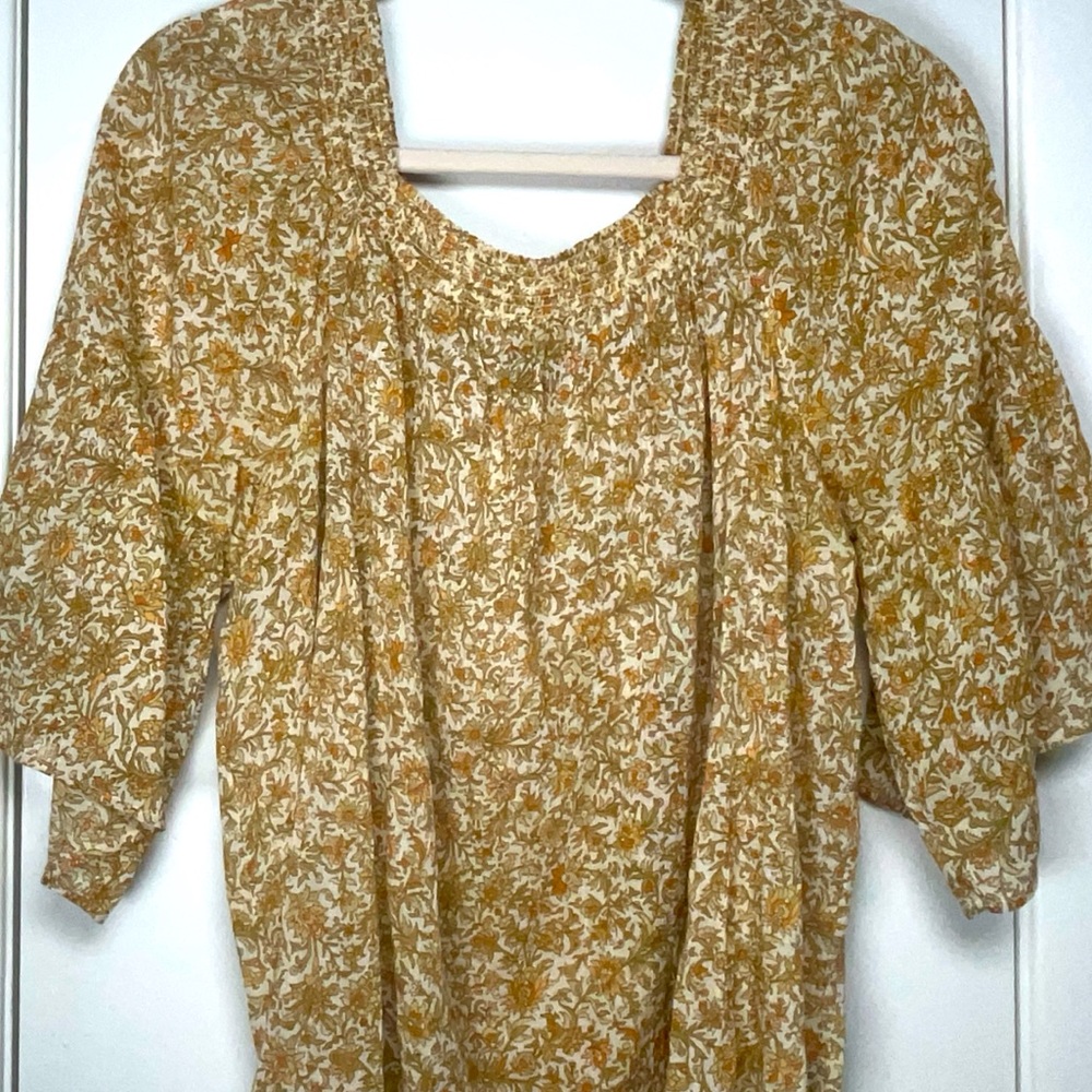 Chaps Ralph Lauren Bohemian Cabincore Floral Peasant Top – Size 1X